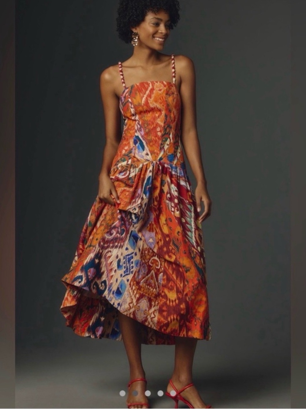 FARM Rio Orange Multicolor Printed Maxi Dress